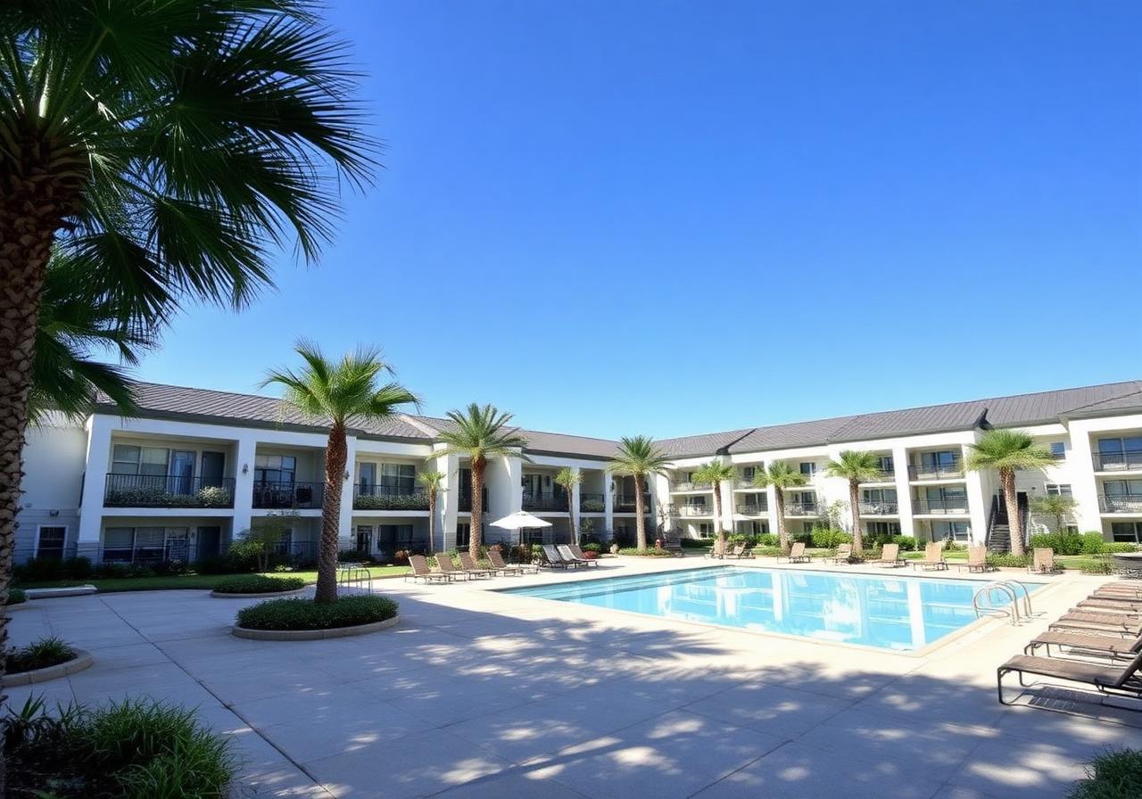 Área de lazer com piscina